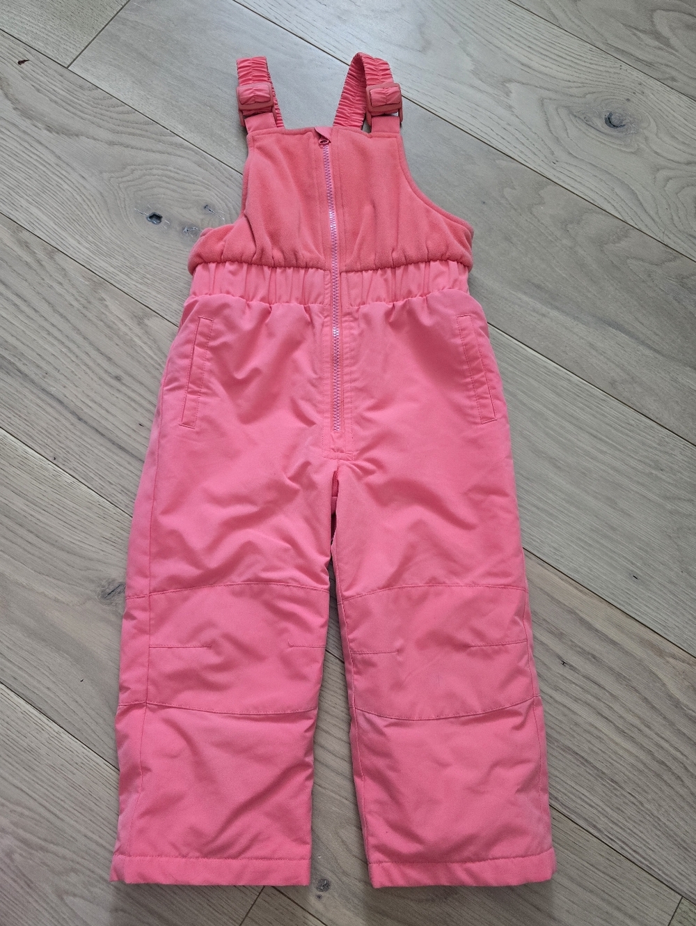 GUC Girls' Pink Snow Bib Overalls with Adjustable Straps 4T